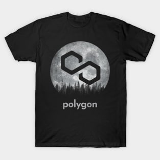 Vintage Polygon Matic Coin To The Moon Crypto Token Cryptocurrency Blockchain Wallet Birthday Gift For Men Women Kids T-Shirt